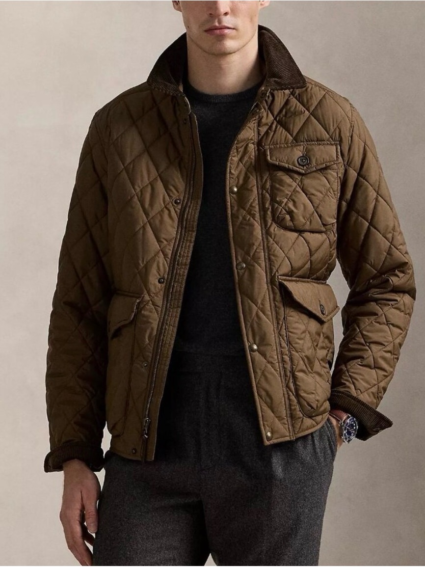 Ralph Lauren Quilted Brown Lightweight Shirt Jacket